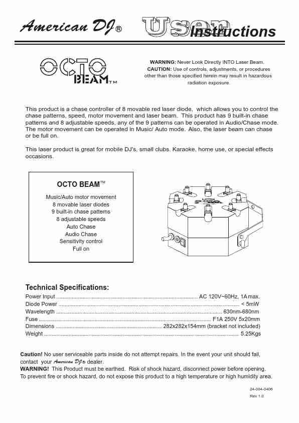 American DJ DJ Equipment Octo Beam-page_pdf